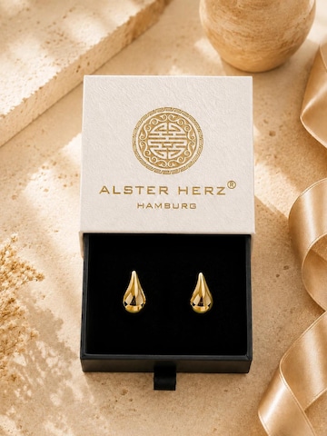 Alster Herz - Pendientes 'Waterdrop' en oro