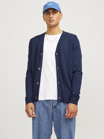 JACK & JONES Gebreid vest in Blauw: voorkant