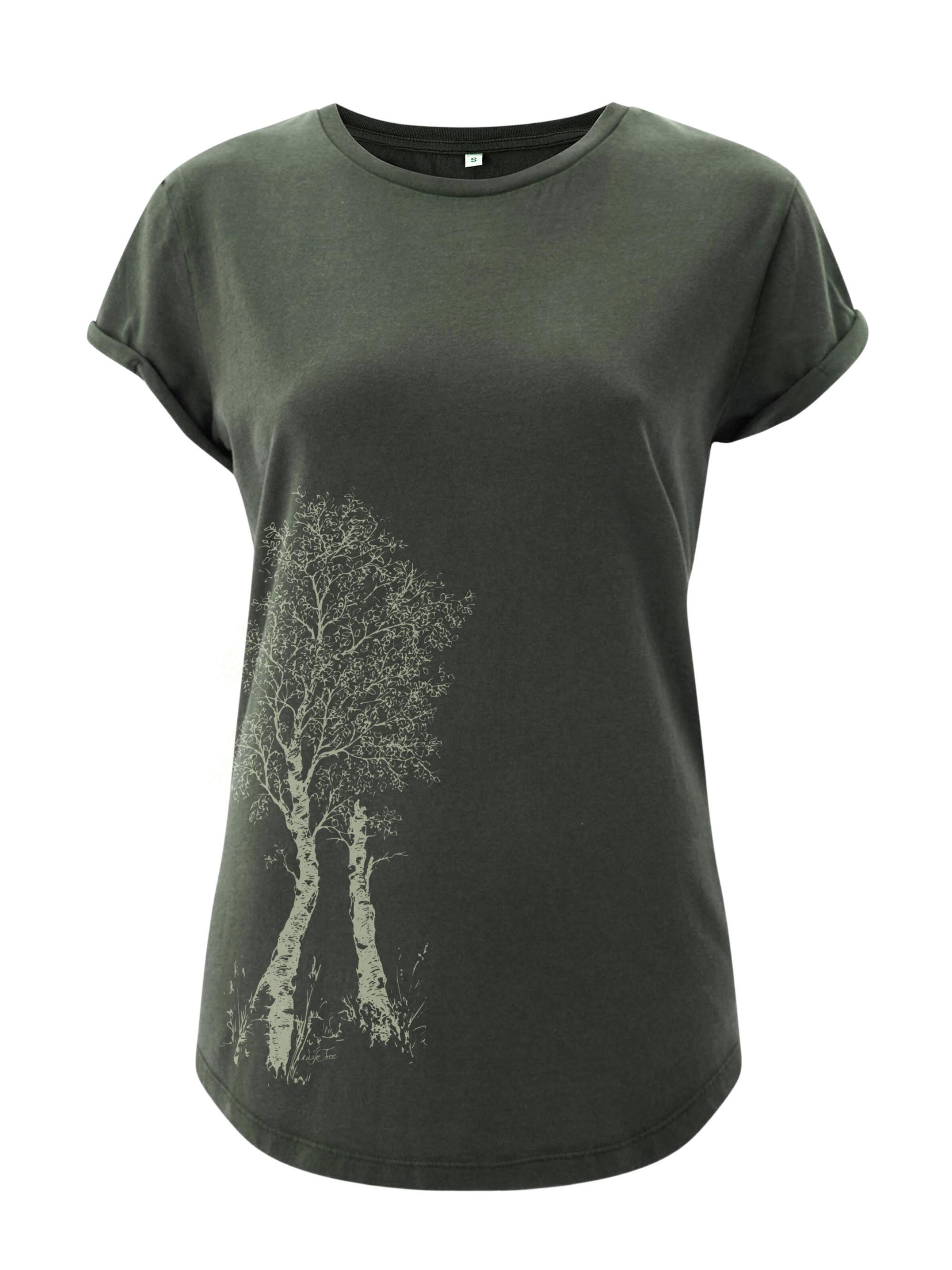 Life-Tree Shirt 'Fairwear Birke' in Grün: Vorderseite