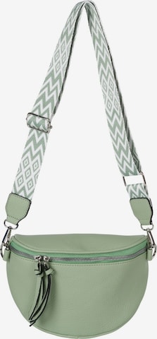 styleBREAKER Umhängetasche 'Halbmond Crossbody Bag Zick-Zack Raute' in Grün: Vorderseite