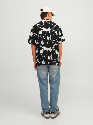 JACK & JONES جينز مريح قميص 'Luke Aruba' بلون أسود