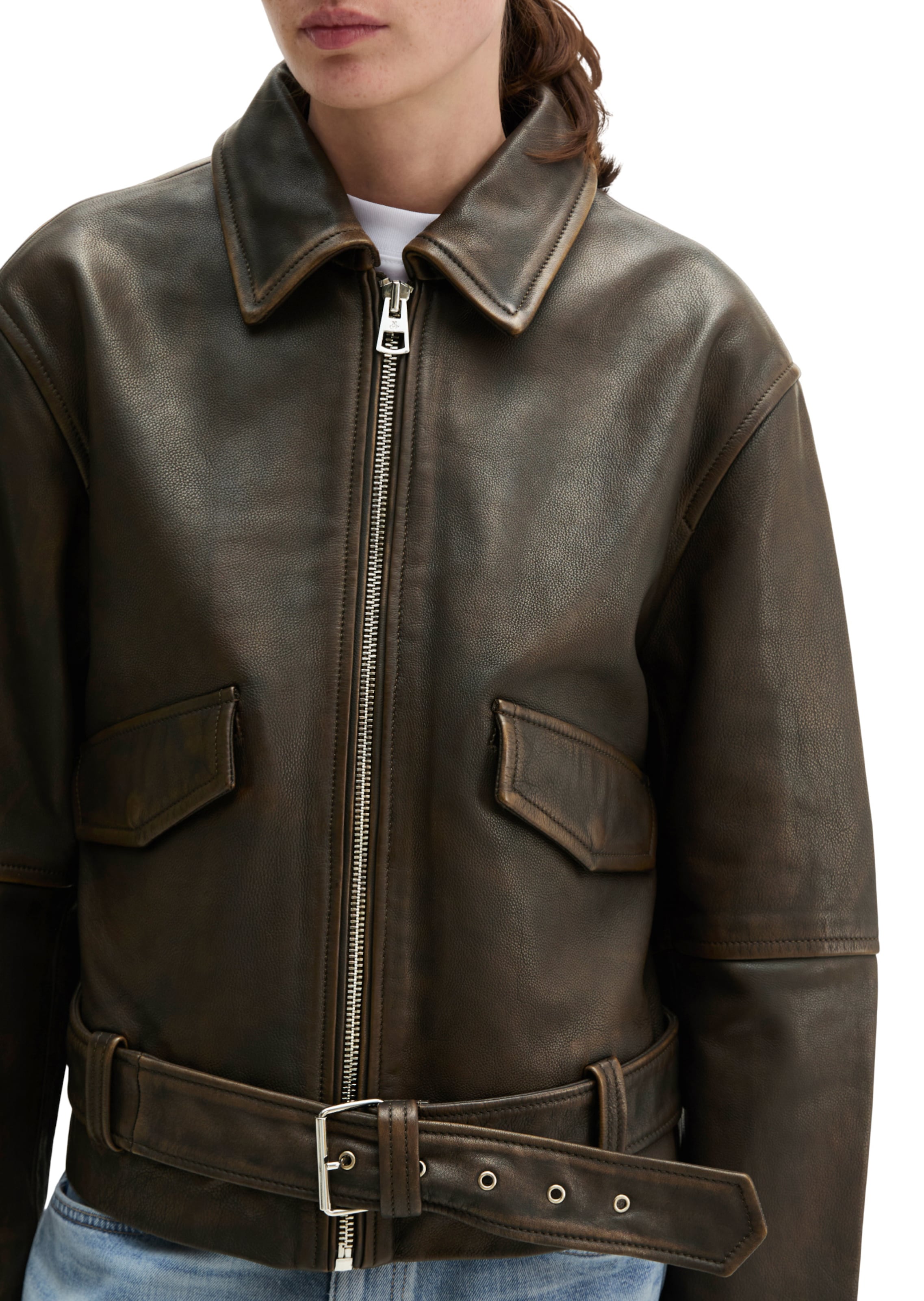 Marc O'Polo Lederjacke in Braun