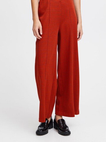Wide Leg Pantalon 'KATE' ICHI en rouge : devant