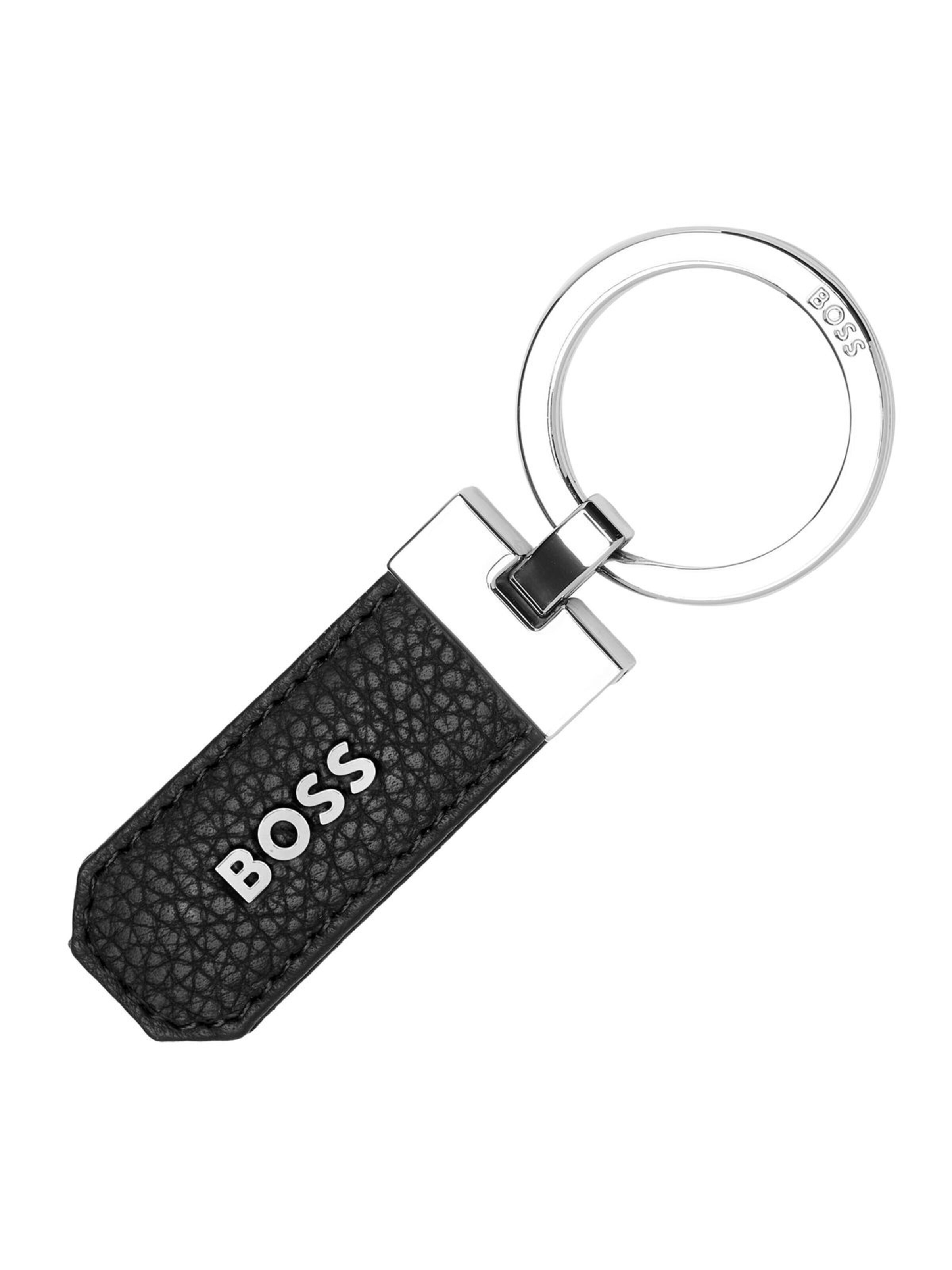 BOSS Key Ring 'Key ring Classic Grained' in Silver: front
