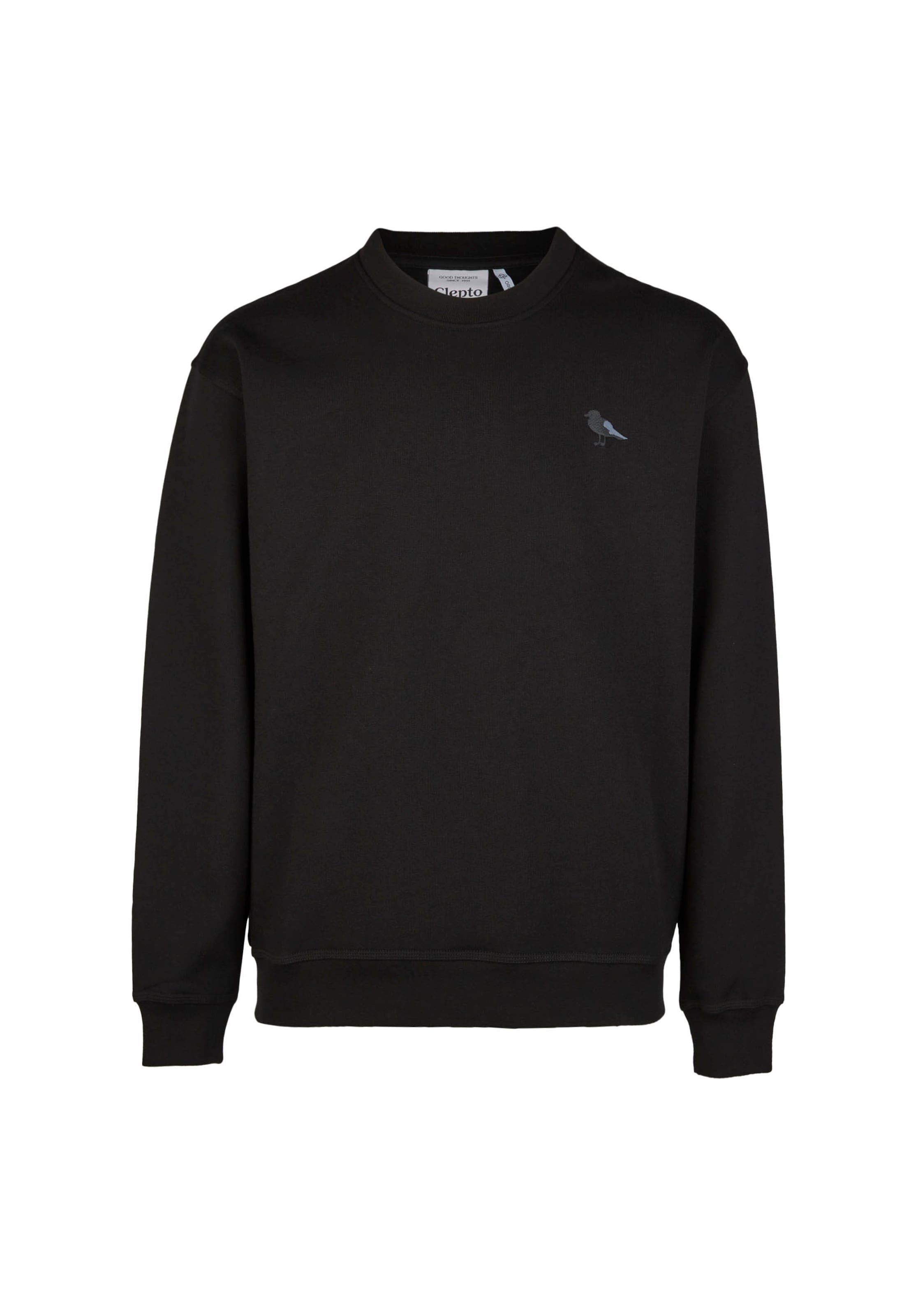 Cleptomanicx Sweatshirt 'Embro Gull Mono' in Schwarz: Vorderseite