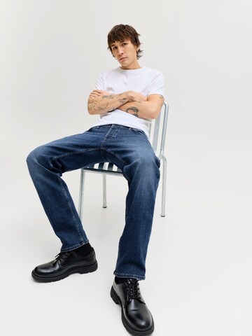 JACK & JONES regular Jeans 'JJIMIKE JJORIGINAL' i blå