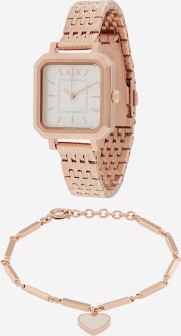 ARMANI EXCHANGE Аналоговые часы 'LEILA' в Золотой: спереди