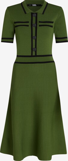 Karl Lagerfeld Kleita 'Polo Knit', krāsa - olīvzaļš / melns, Preces skats