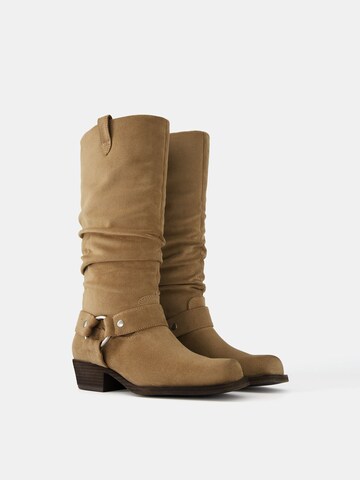 Stivale da cowboy di Bershka in beige