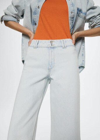 MANGO Wide leg Jeans in Blauw