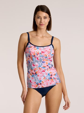 SUNMARIN Bralette Tankini 'Navy Bloom' in Blue: front