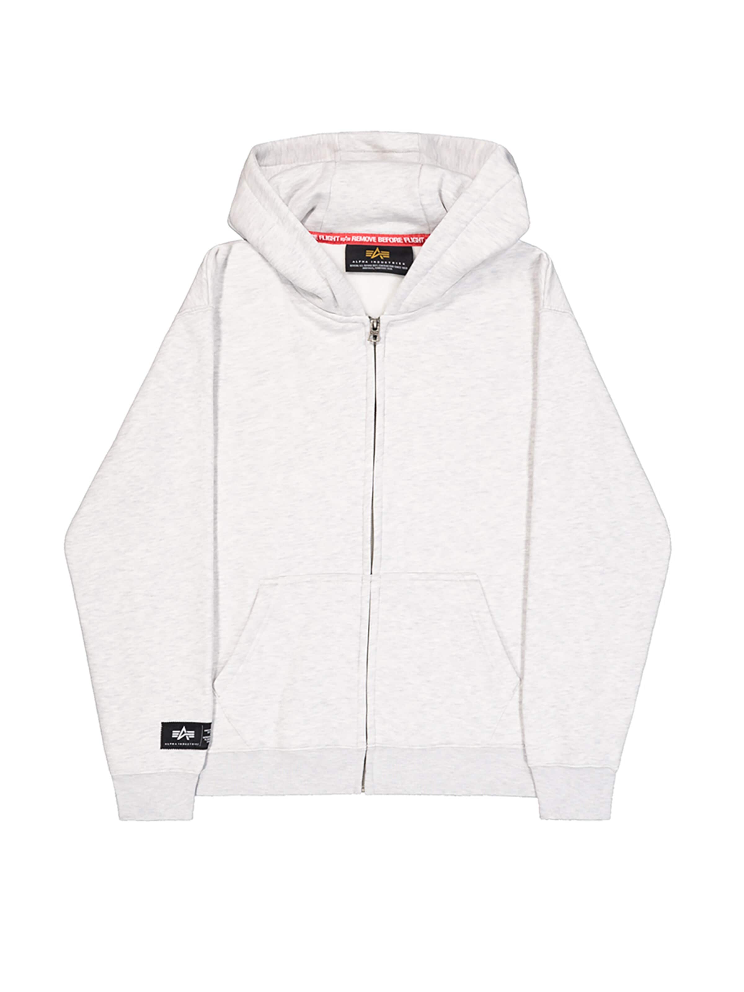 ALPHA INDUSTRIES Sweatjacke in Grau: Vorderseite