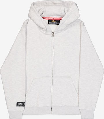 ALPHA INDUSTRIES Sweatjacke in Grau: Vorderseite