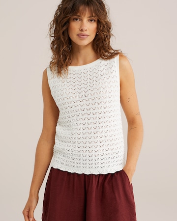 WE Fashion Вязаный топ в Бежевый: спереди