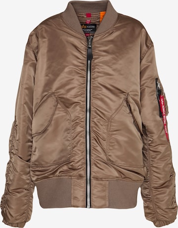 ALPHA INDUSTRIES Välikausitakki 'CWU MA-1' värissä ruskea: etupuoli