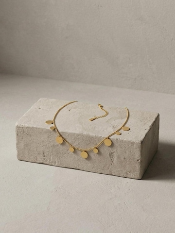 DNSK Copenhagen Necklace 'NORA Waterproof 18K Gold Plating Long Necklace – Brushed Stainless Steel' in Gold
