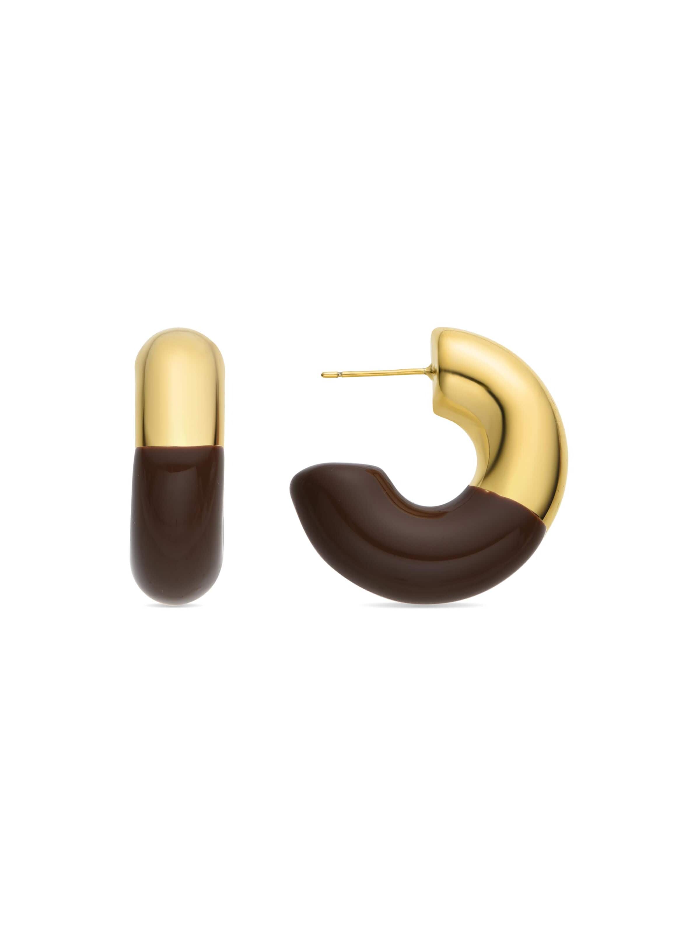 Luxenter Earrings 'Tayris' in Brown: front