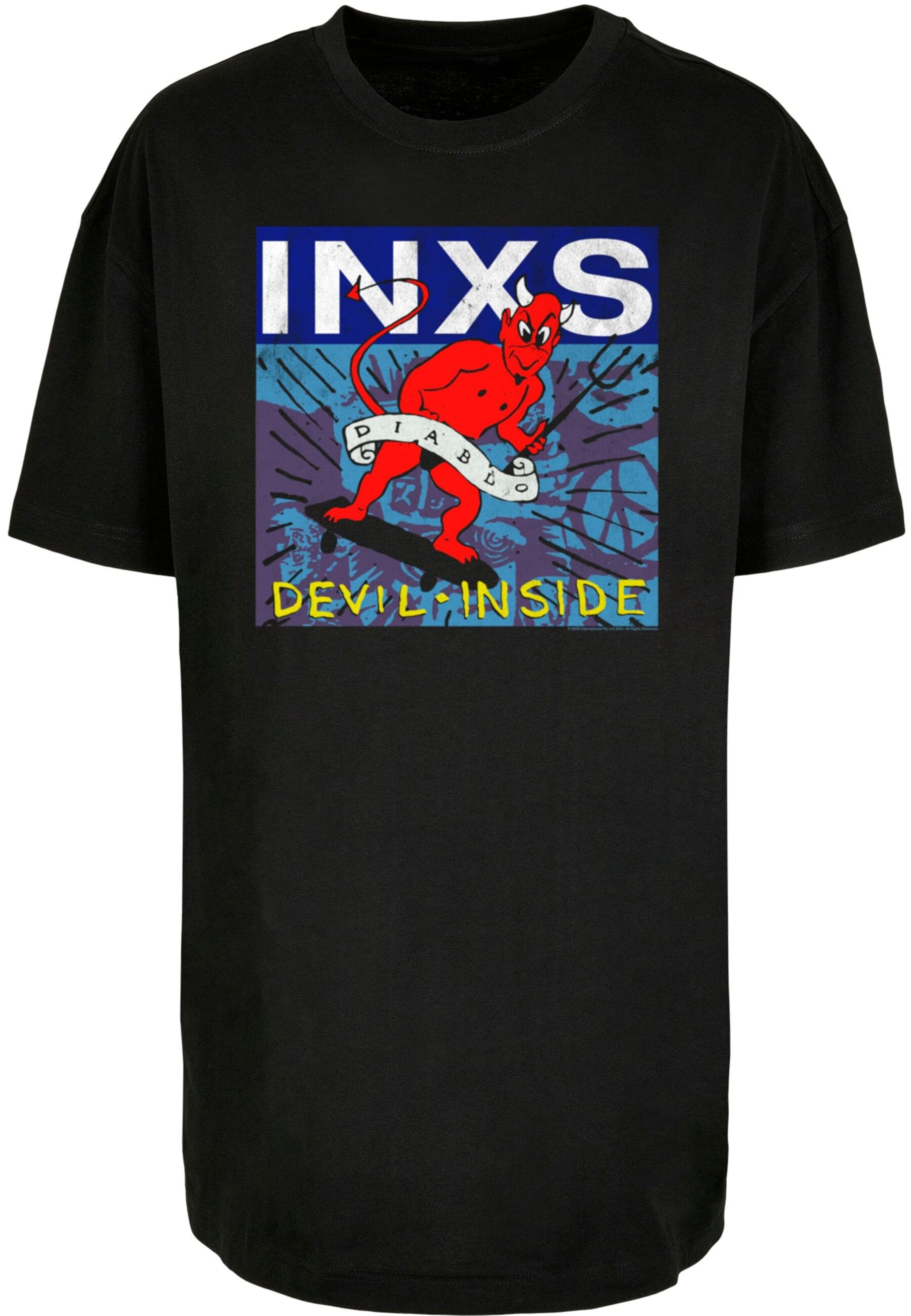 Merchcode Shirt 'INXS - Devil Inside' in Zwart: voorkant