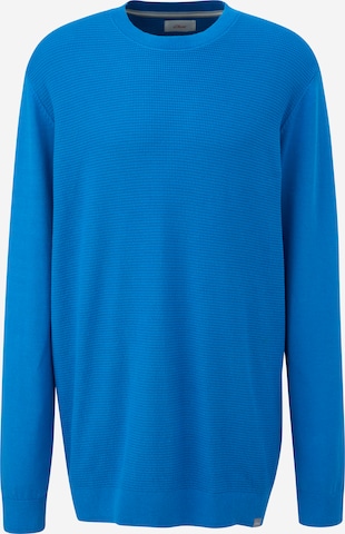 s.Oliver Men Tall Sizes Sweater in Blue: front
