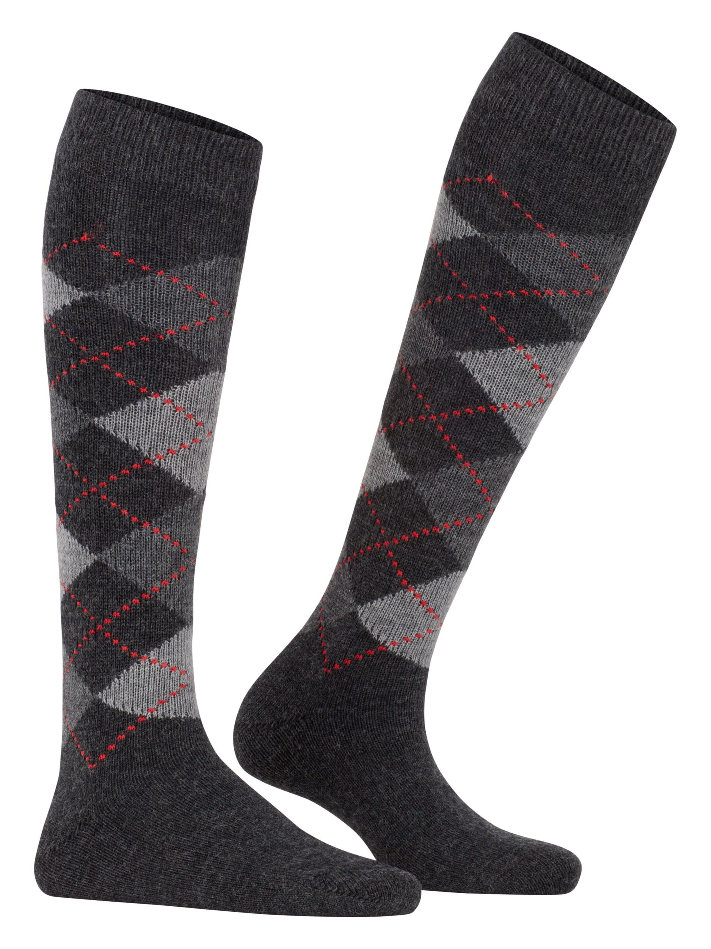 BURLINGTON Over the Knee Socks 'Whitby' in Grey: front