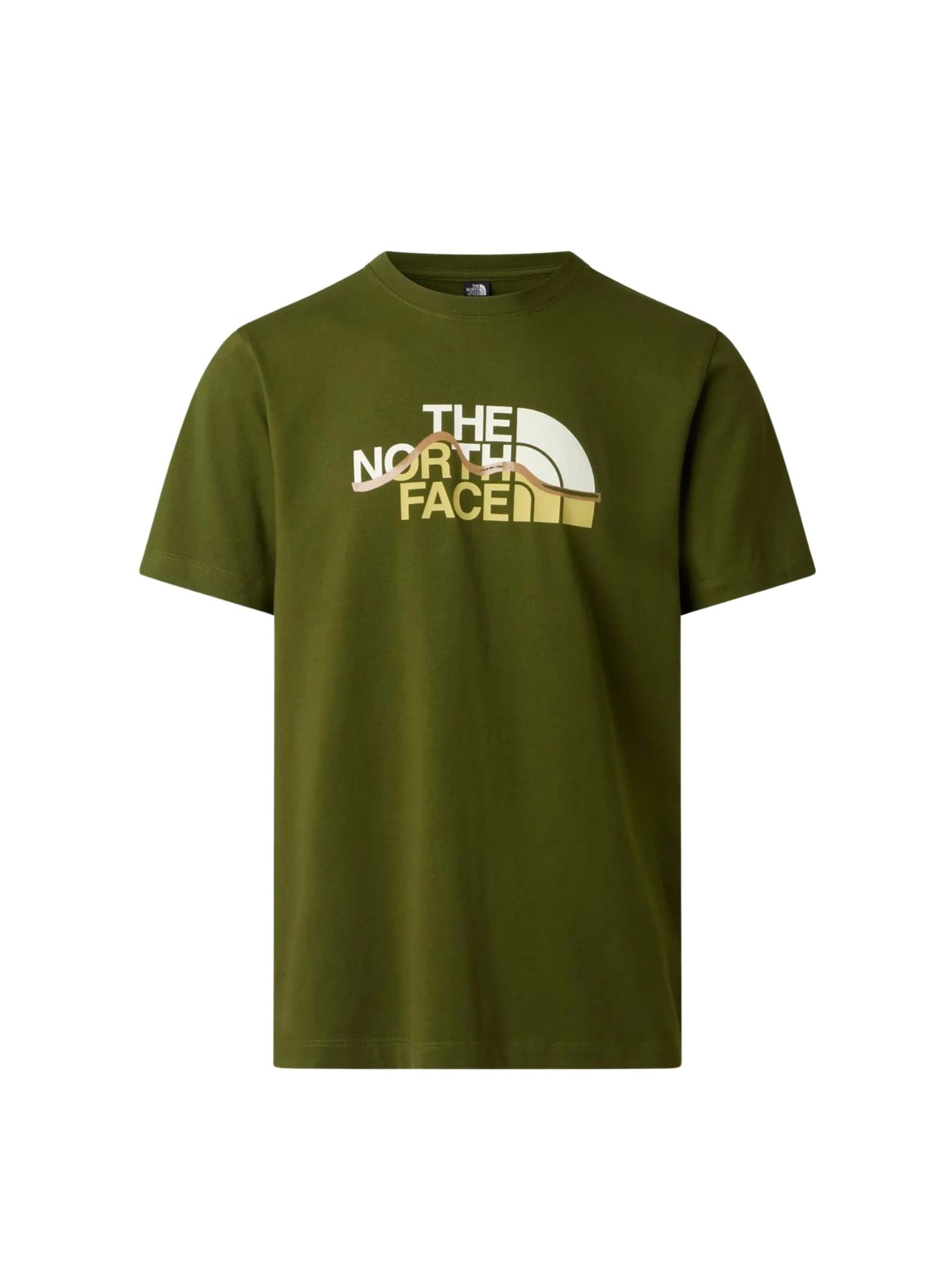 THE NORTH FACE Koszulka 'MNT LINE RG SS' w kolorze zielony: przód