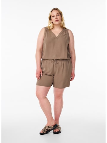 Zizzi Loose fit Trousers 'Mfikka' in Brown