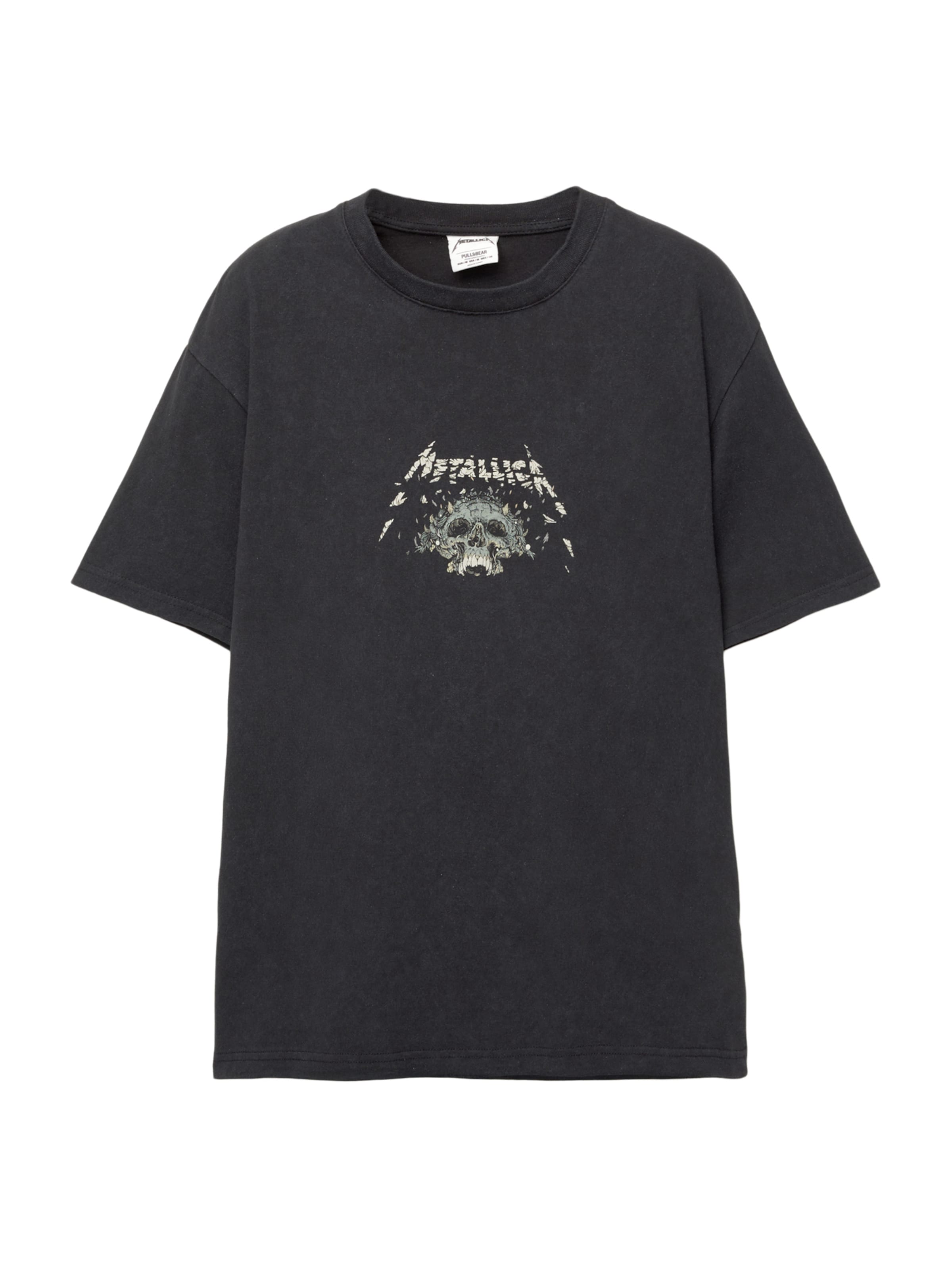 Pull&Bear T-Shirt 'ROCK METALLICA' in Schwarz: Vorderseite