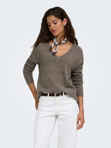 JDY Sweater 'JDYELANORA' in Brown: front