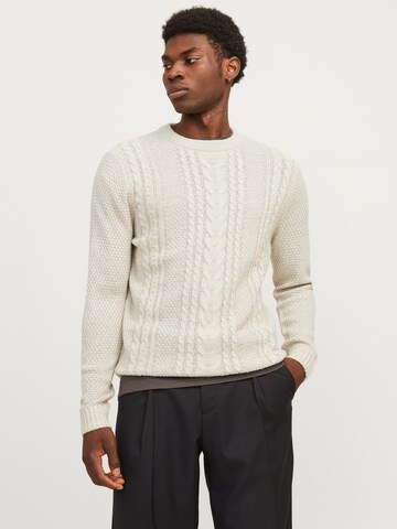 JACK & JONES Trui 'JJCraig' in Wit: voorkant
