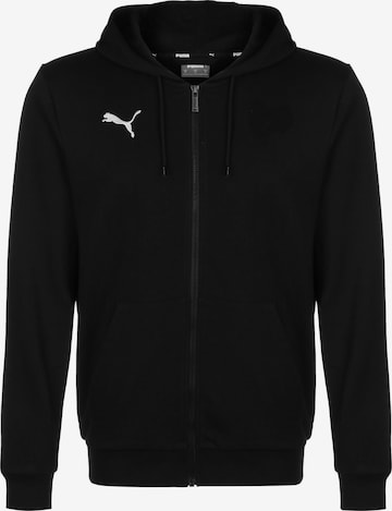 PUMA Athletic Zip-Up Hoodie 'Team Goal 23' in Black: front