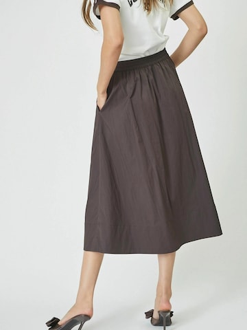Jupe 'Cotton' co'couture en marron
