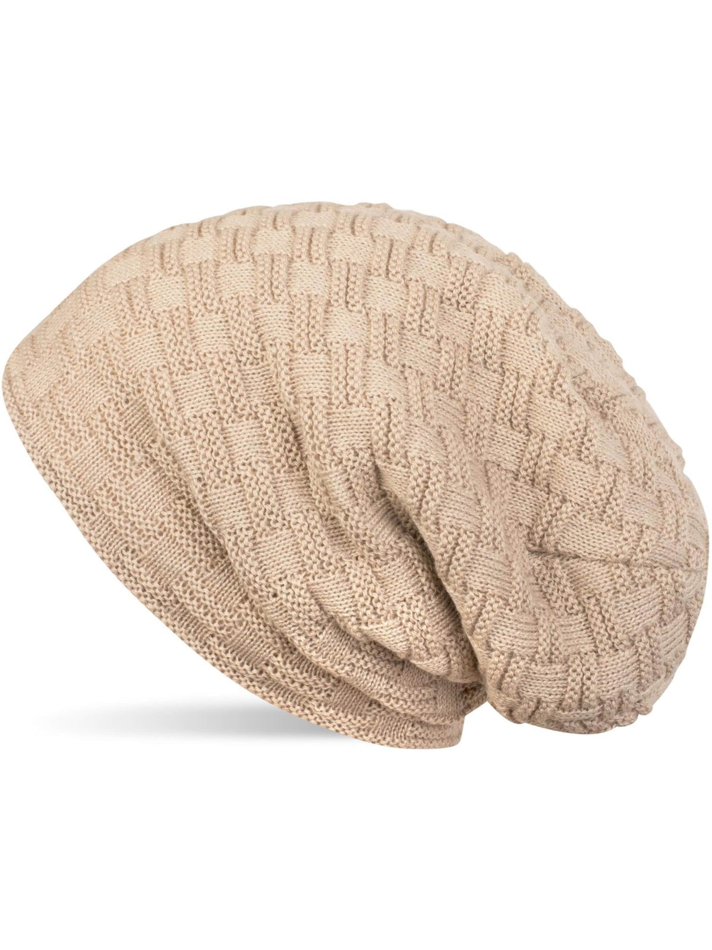 styleBREAKER Beanie 'Feinstrick Beanie mit Flecht Muster und Teddyfleece' in 56-61 in Sand, Item view