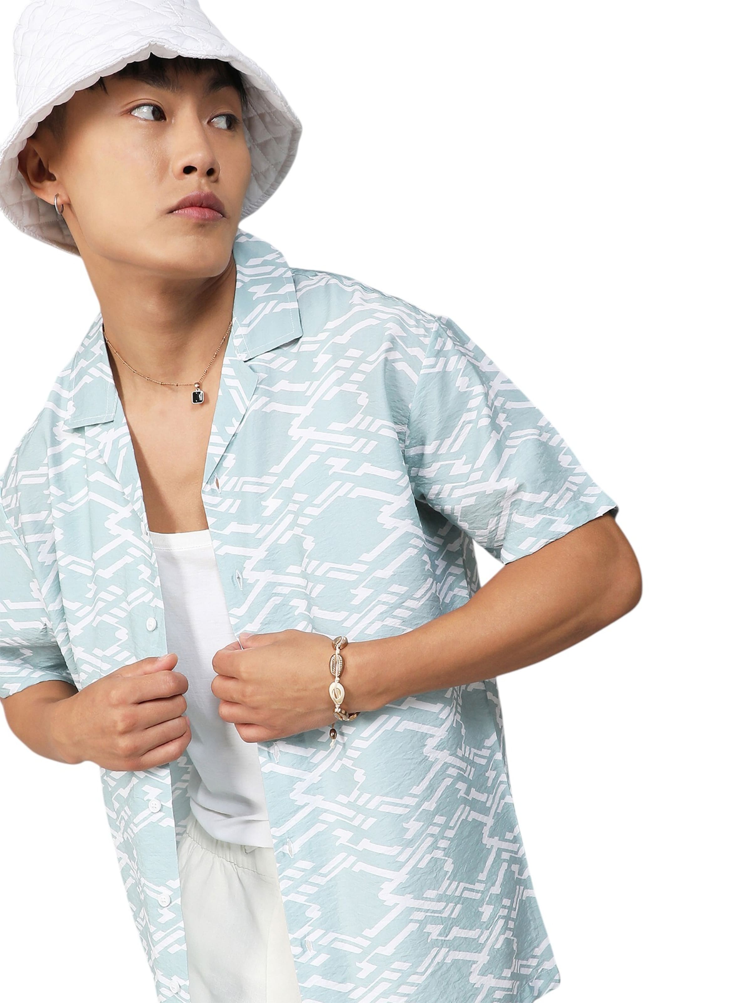 Campus Sutra Regular fit Button Up Shirt 'Tahnee' in Blue