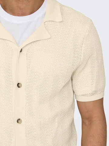 Only & Sons Knit cardigan in Beige