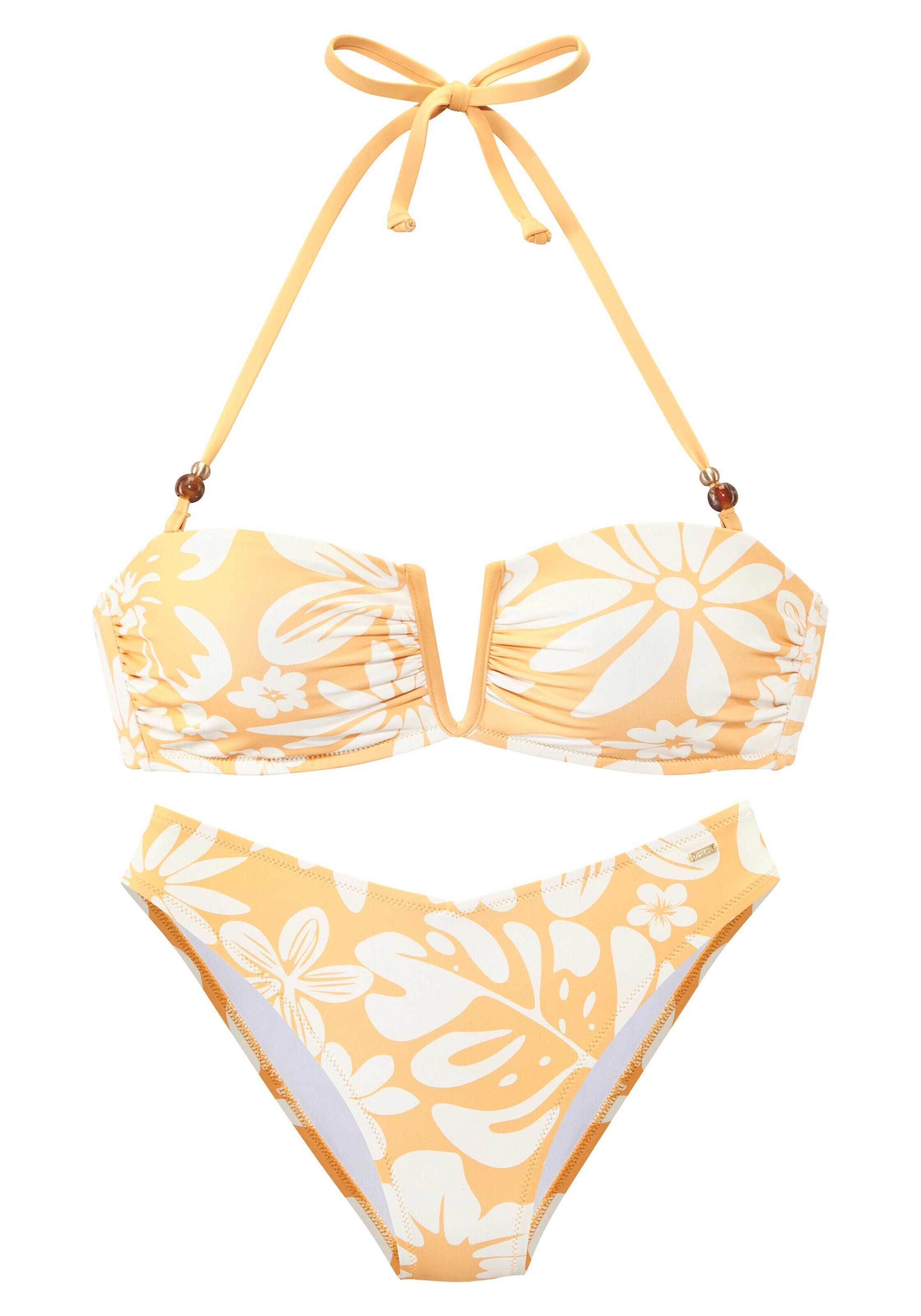 FRENCH CONNECTION - Bandeau Biquíni em amarelo: frente