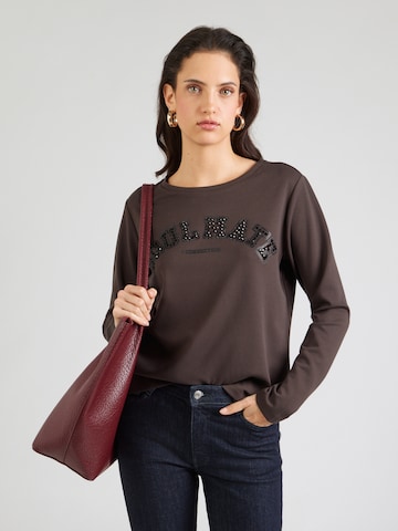 Sweat-shirt monari en marron : devant