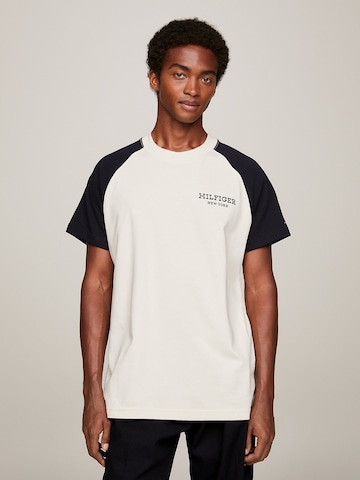 T-Shirt TOMMY HILFIGER en beige : devant