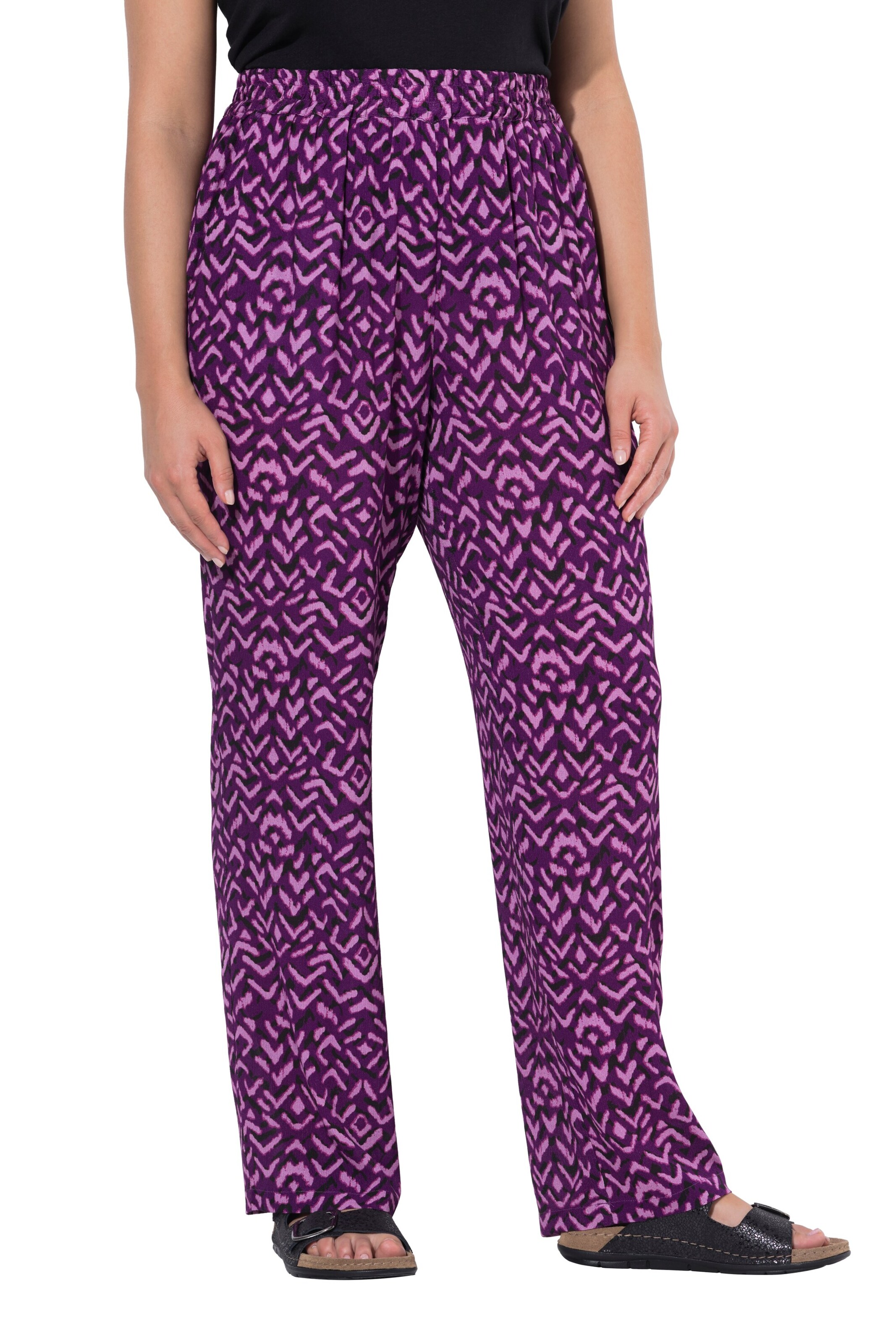 Ulla Popken Regular Broek in Lila: voorkant