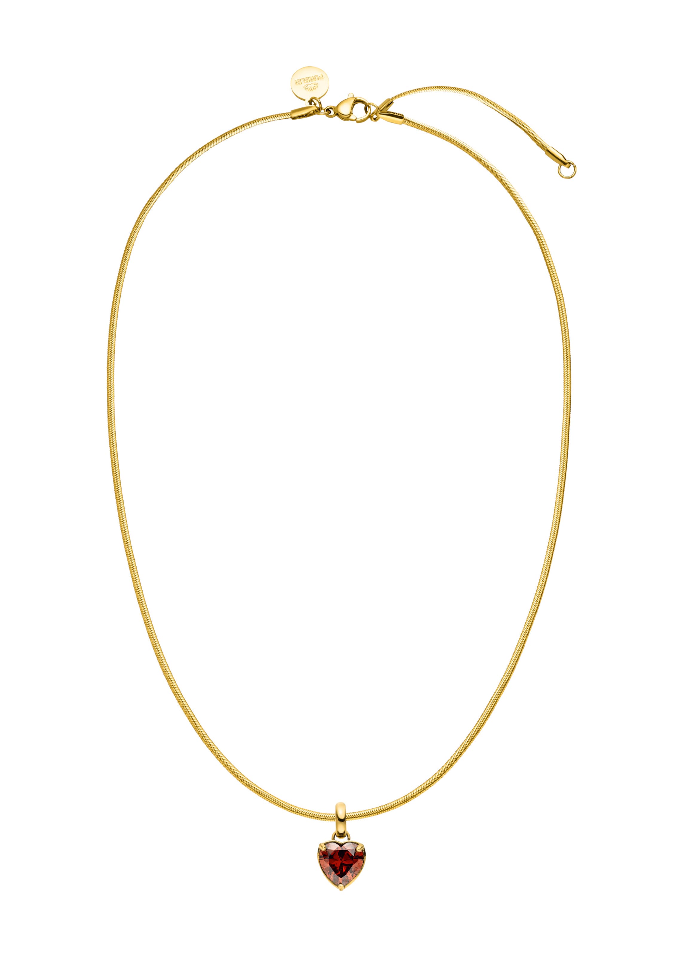 Chaîne 'Sleeky Red Heart' PURELEI en or : devant