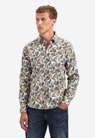 No Excess Comfort fit Overhemd in Blauw: voorkant