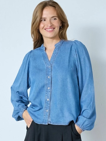 Camicia da donna di co'couture in blu: frontale