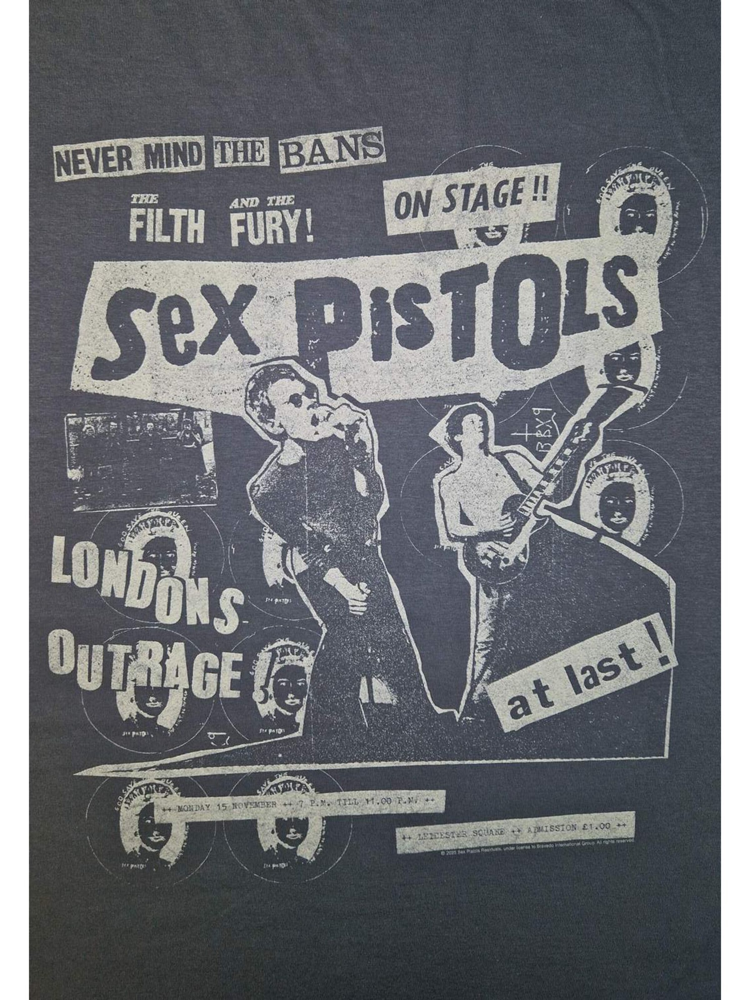 Sex Pistols - Camiseta 'Sex Pistols On Stage T-Shirt' en gris