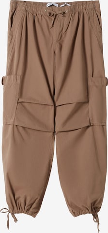 Bershka Wide leg Trousers in Brown: front