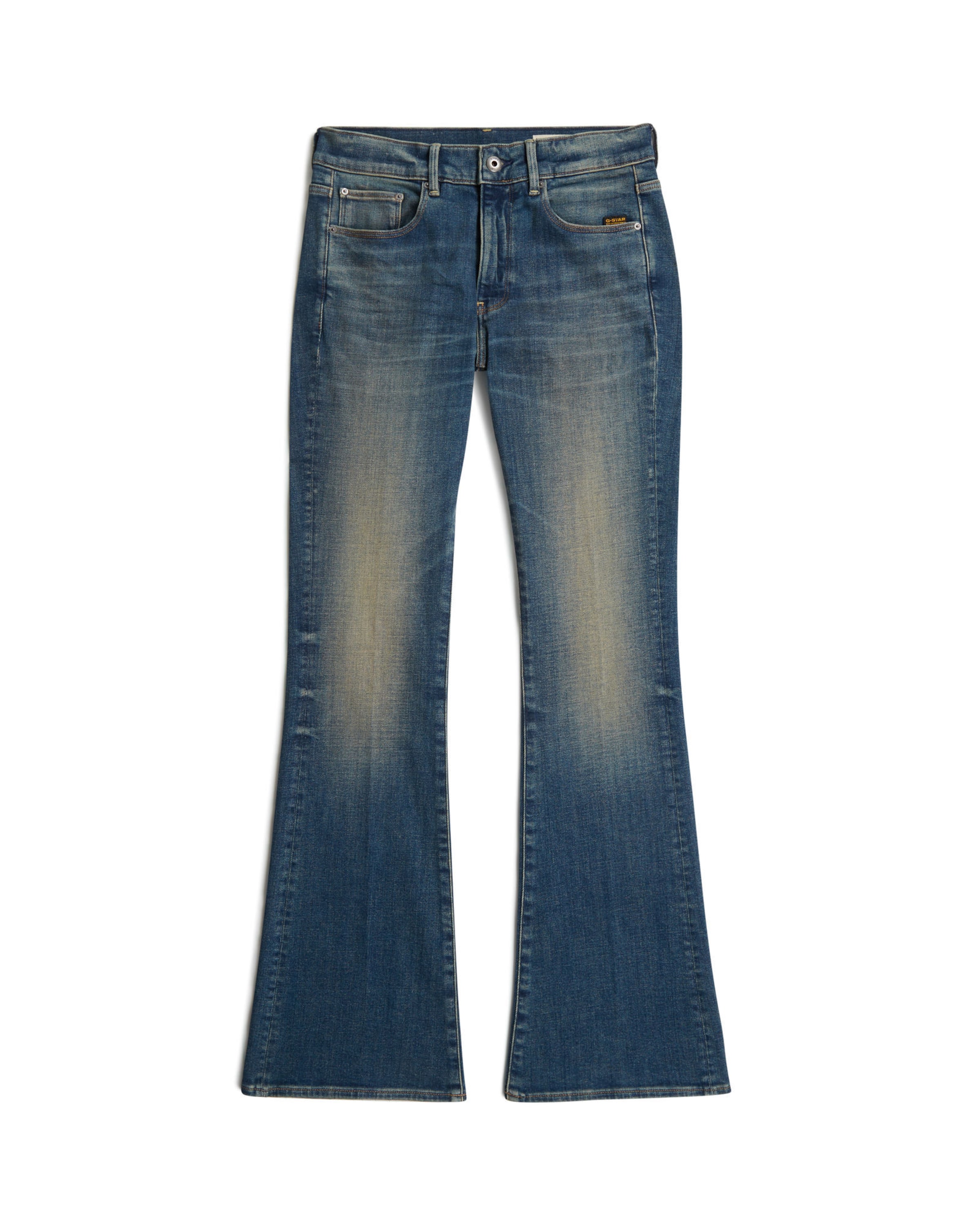 G-STAR Flared Jeans '3301 Flare Jeans' in Blauw: voorkant