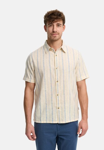 INDICODE JEANS Regular fit Zakelijk overhemd ' INJulio ' in Beige: voorkant
