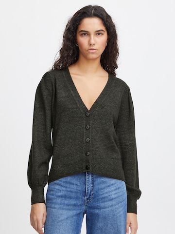 Cardigan 'SELLA' ICHI en noir : devant