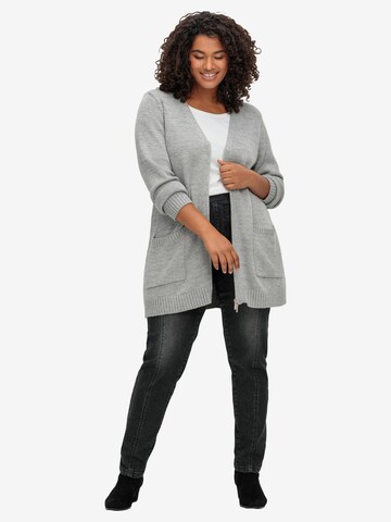 SHEEGO Knit Cardigan in Grey