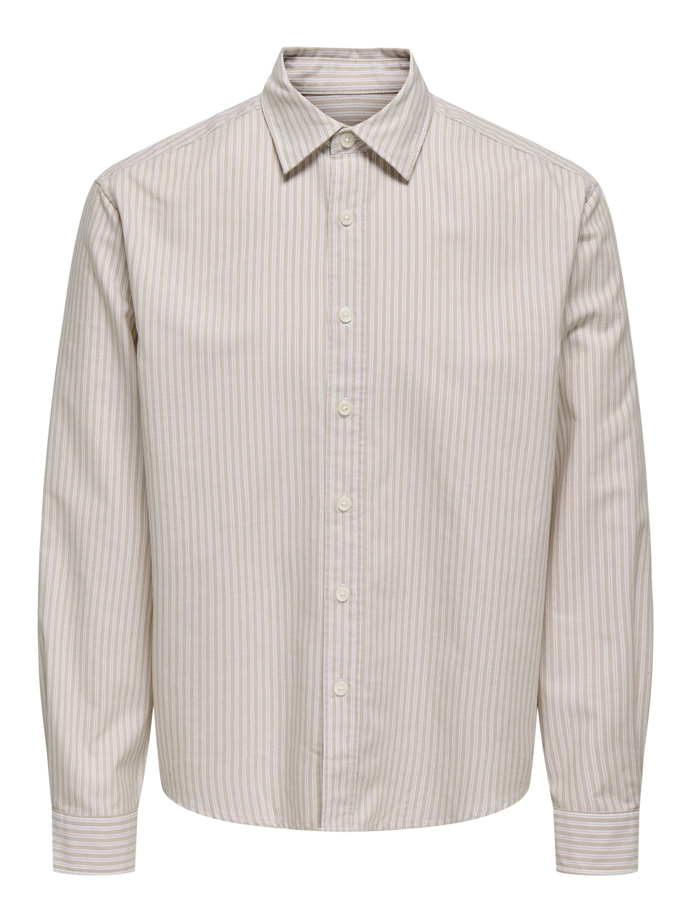 Only & Sons Regular fit Business Shirt 'ONSGiorgio' in Beige: front