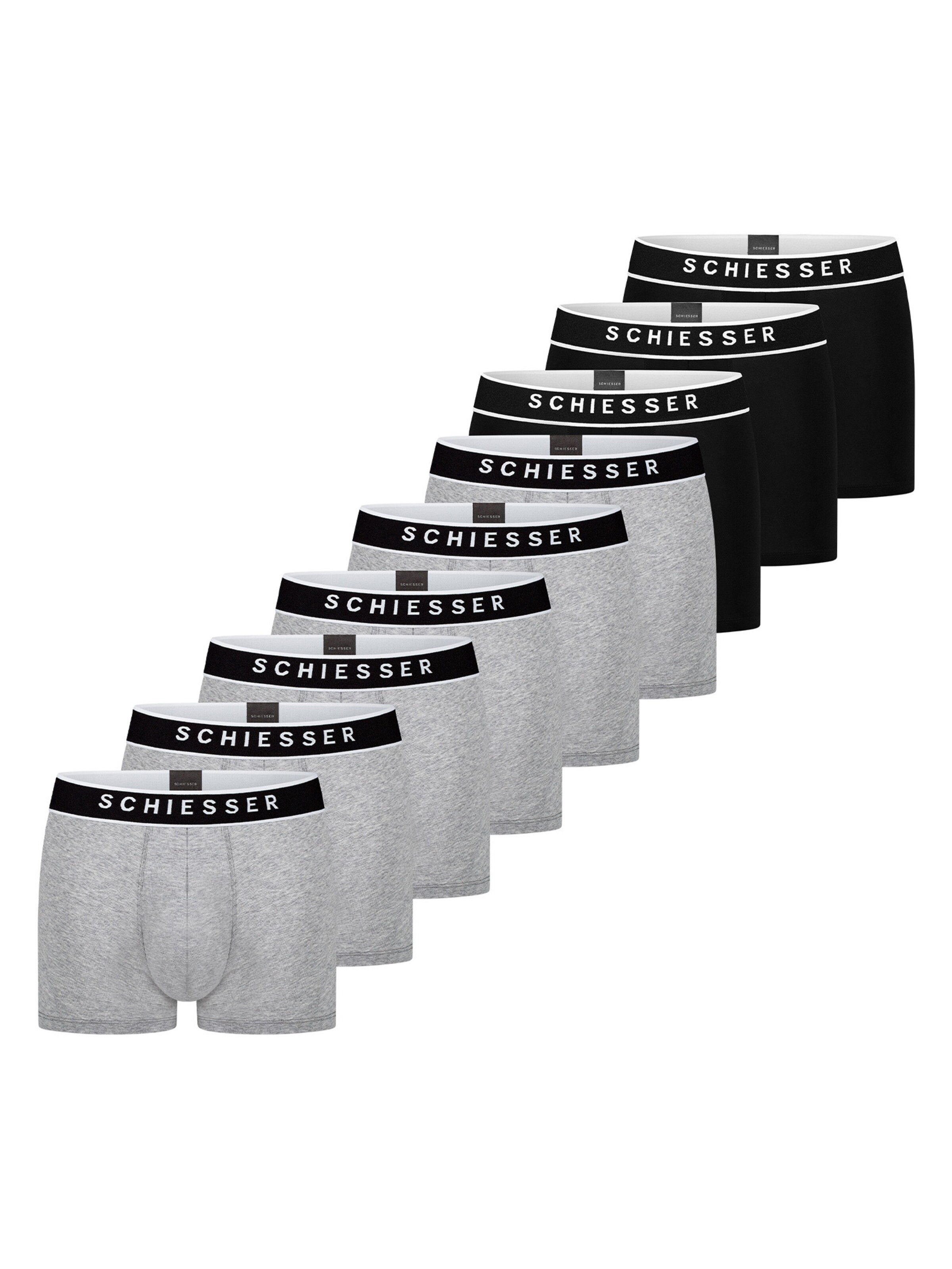 SCHIESSER Boxershorts '95/5 Organic Cotton' in Zilver: voorkant