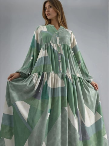 Hiccup Shirt Dress in Green